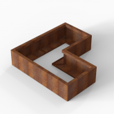 CortenBloembak Module+ L-vorm 60x120x120x28 cm