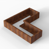 CortenBloembak Module+ L-vorm 60x150x150x28 cm