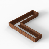 CortenBloembak Module+ L-vorm 60x240x240x28 cm