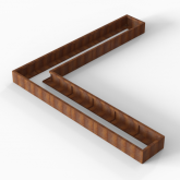 CortenBloembak Module+ L-vorm 60x360x360x28 cm