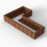 CortenBloembak Module+ L-vorm 60x120x180x28 cm