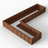 CortenBloembak Module+ L-vorm 60x240x180x28 cm