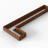 CortenBloembak Module+ L-vorm 60x420x150x28 cm
