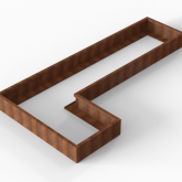 CortenBloembak Module+ L-vorm 90x360x180x28 cm