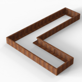 CortenBloembak Module+ L-vorm 90x360x270x28 cm