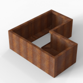 CortenBloembak Module+ L-vorm 60x120x120x42 cm