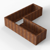 CortenBloembak Module+ L-vorm 60x180x180x42 cm