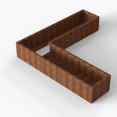 CortenBloembak Module+ L-vorm 60x240x240x42 cm