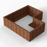 CortenBloembak Module+ L-vorm 90x150x150x42 cm