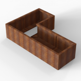 CortenBloembak Module+ L-vorm 60x120x180x42 cm