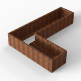CortenBloembak Module+ L-vorm 60x240x180x42 cm