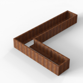 CortenBloembak Module+ L-vorm 60x330x240x42 cm