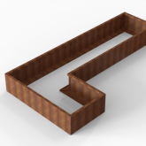CortenBloembak Module+ L-vorm 90x360x180x42 cm