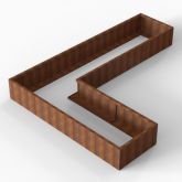 CortenBloembak Module+ L-vorm 90x360x270x42 cm
