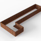 CortenBloembak Module+ L-vorm 90x450x180x42 cm