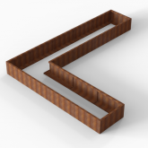 Corten Bloembak Module+ L-vorm 90x450x360x42cm