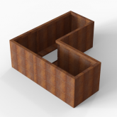 CortenBloembak Module+ L-vorm 60x150x150x56 cm