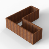 CortenBloembak Module+ L-vorm 60x180x180x56 cm