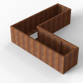 CortenBloembak Module+ L-vorm 60x210x210x56 cm