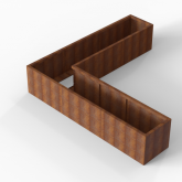 CortenBloembak Module+ L-vorm 60x270x270x56 cm