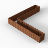 CortenBloembak Module+ L-vorm 60x360x360x56 cm
