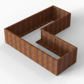 CortenBloembak Module+ L-vorm 90x240x240x56 cm