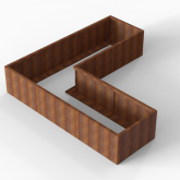 CortenBloembak Module+ L-vorm 90x270x270x56 cm