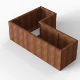 CortenBloembak Module+ L-vorm 60x120x180x56 cm