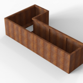 CortenBloembak Module+ L-vorm 60x120x240x56 cm
