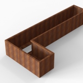 CortenBloembak Module+ L-vorm 60x330x150x56 cm