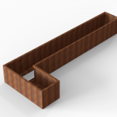 CortenBloembak Module+ L-vorm 60x420x150x56 cm