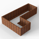 CortenBloembak Module+ L-vorm 90x270x180x56 cm