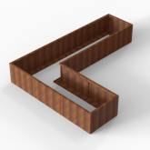 CortenBloembak Module+ L-vorm 90x360x270x56 cm