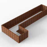 CortenBloembak Module+ L-vorm 90x450x180x56 cm