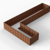 CortenBloembak Module+ L-vorm 90x450x270x56 cm
