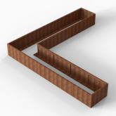 CortenBloembak Module+ L-vorm 90x450x450x56 cm