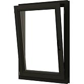 Draai-/kiepraam meranti zwart linksdr. raam 70x98,5 + kozijn 77,4x107,4cm (incl. raambeslag)
