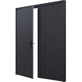 Plaatdeur dubbel zwart 2 deuren 93x11,5 + kozijn 200x218,9cm (incl. hang- en sluitwerk)