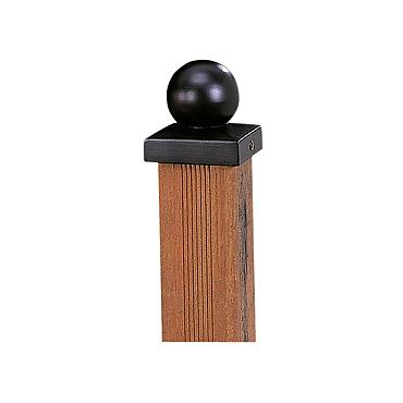 paalornament bol op plaat zwart 9x9cm