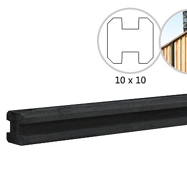 s5 betontussenpaal glad antraciet met vellingkant en sleuf 10x10x270cm