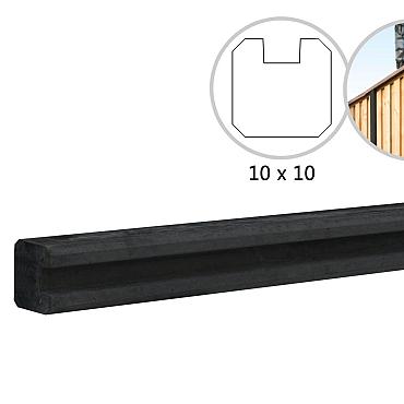 s5 eindbetonpaal glad antraciet met vellingkant en sleuf 10x10x270cm