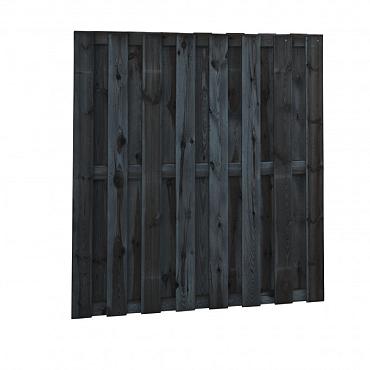 plankenscherm grenen 18pl. zwart 180x180cm