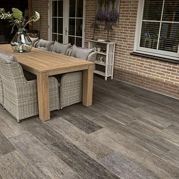 keramiek rustic wood oak grey 30x120x2cm