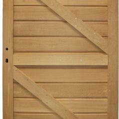 bangkirai massief poort 22 linksdraaiend 100x180cm incl. slot en aanslaglat uit assortiment