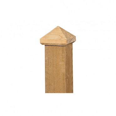 paalornament piramide hout 9x9cm