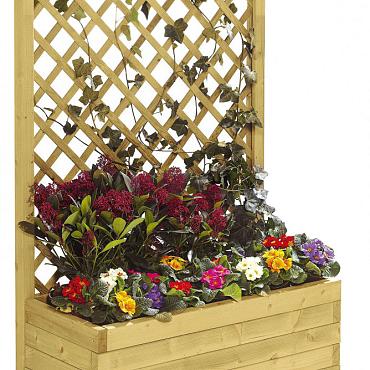 bloembak met rechttrellis groen ge mpregneerd 140x90x30cm hxbxd 