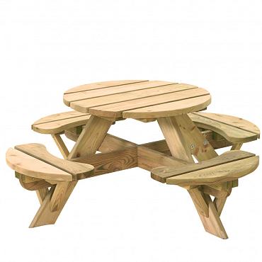 kinderpicknicktafel rond jimmy groen ge mpregneerd bladmaat 63cm