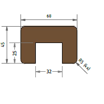 hardhouten geschaafde damwandregel met sponning 4 5x6 8x200cm