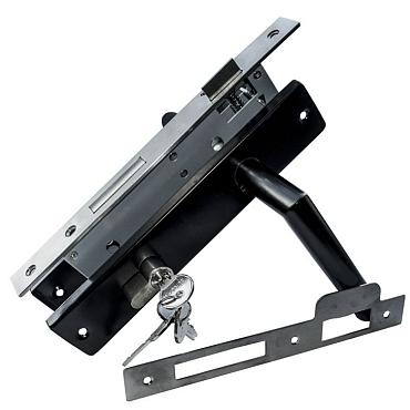 poortbeslag zwart t.b.v. stalen frame poort incl. zwarte duimen