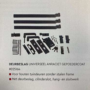 deurbeslag universeel antraciet t.b.v. houten stripes deur